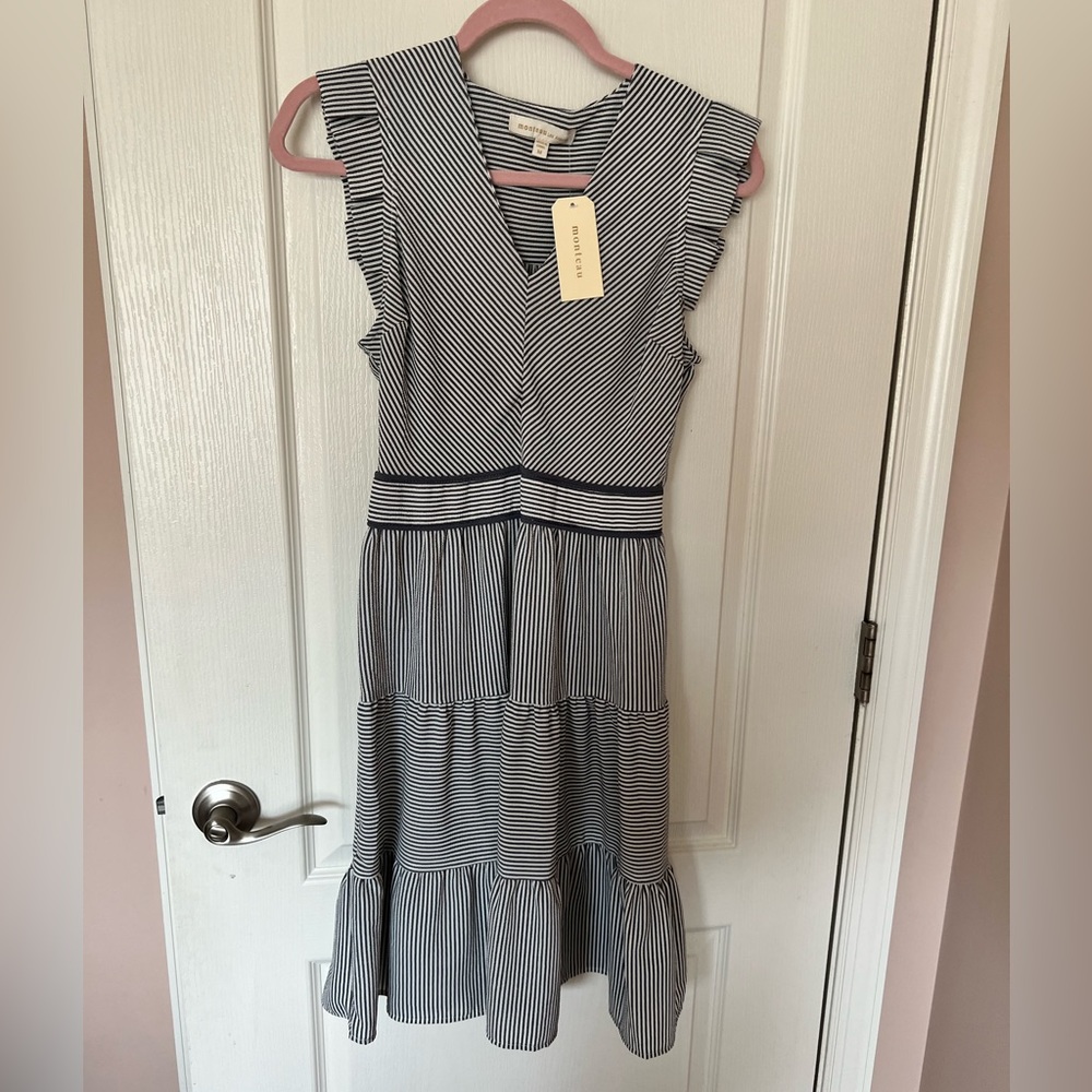 Navy midi dress